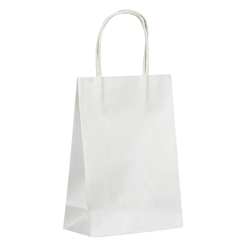 Sacos pentru cadou din hartie kraft alba, ideal pentru ambalare