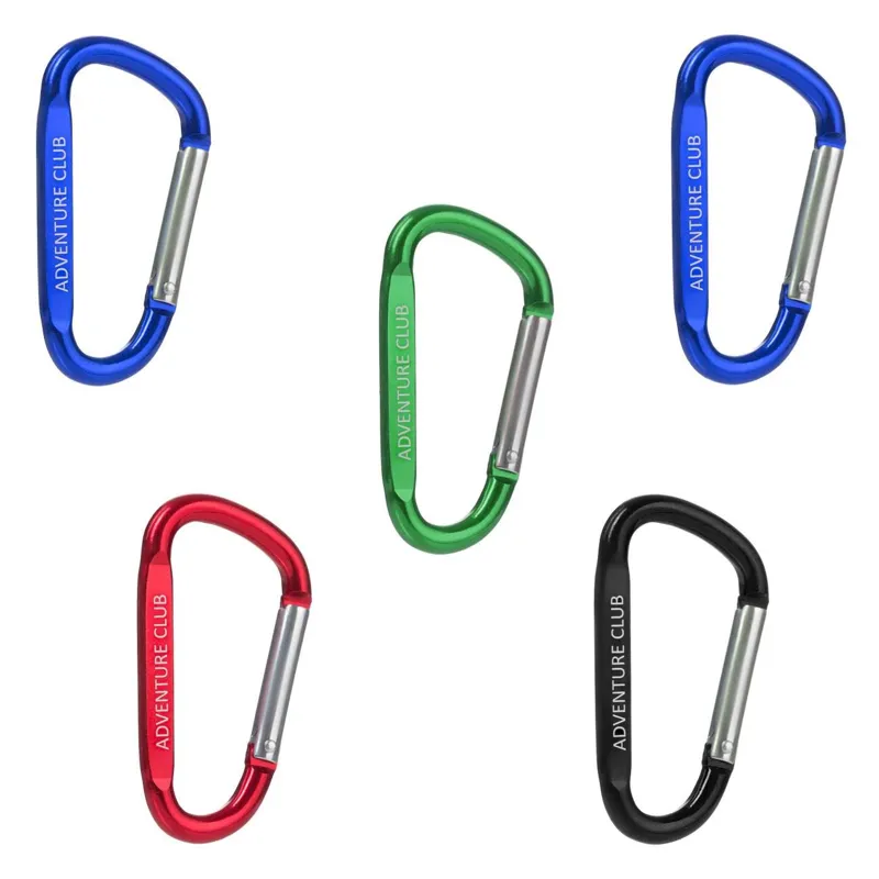Set 5 carlige carabinier metalice, 6.5x3.5 cm, multicolore