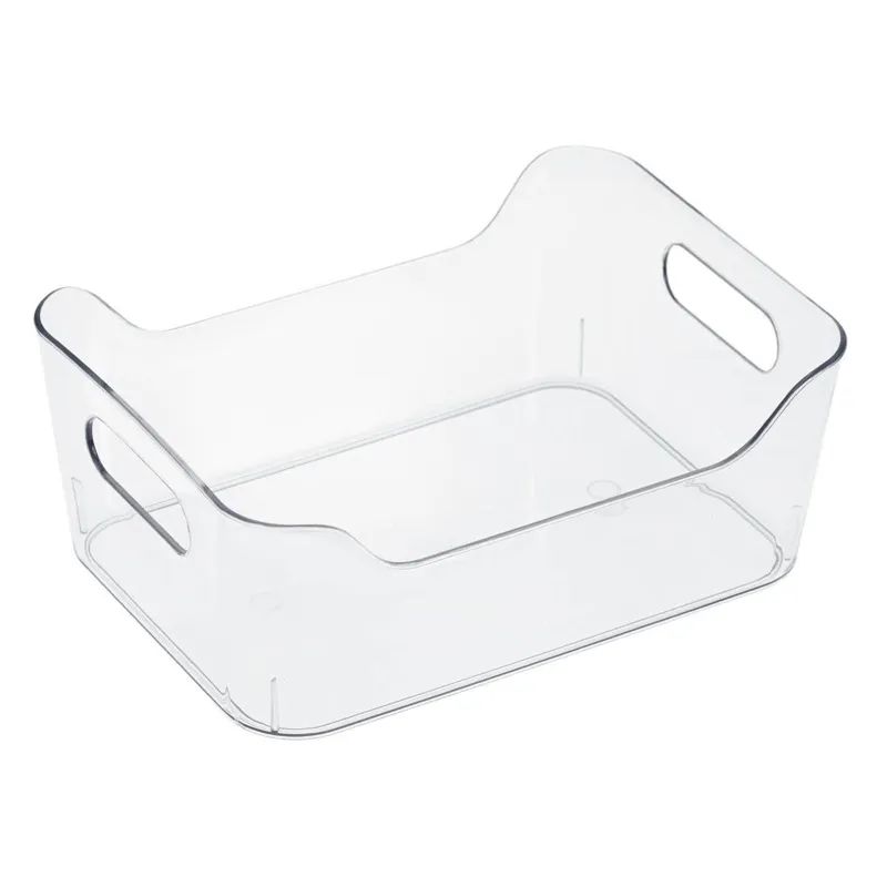 Cutie de depozitare din plastic transparent cu mânere, 1L