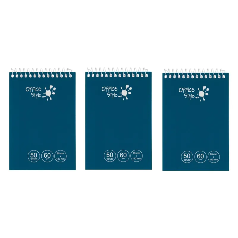 Carnetele cu spirală, dungi, 9,5x14 cm, 50 file - set 3 bucăți