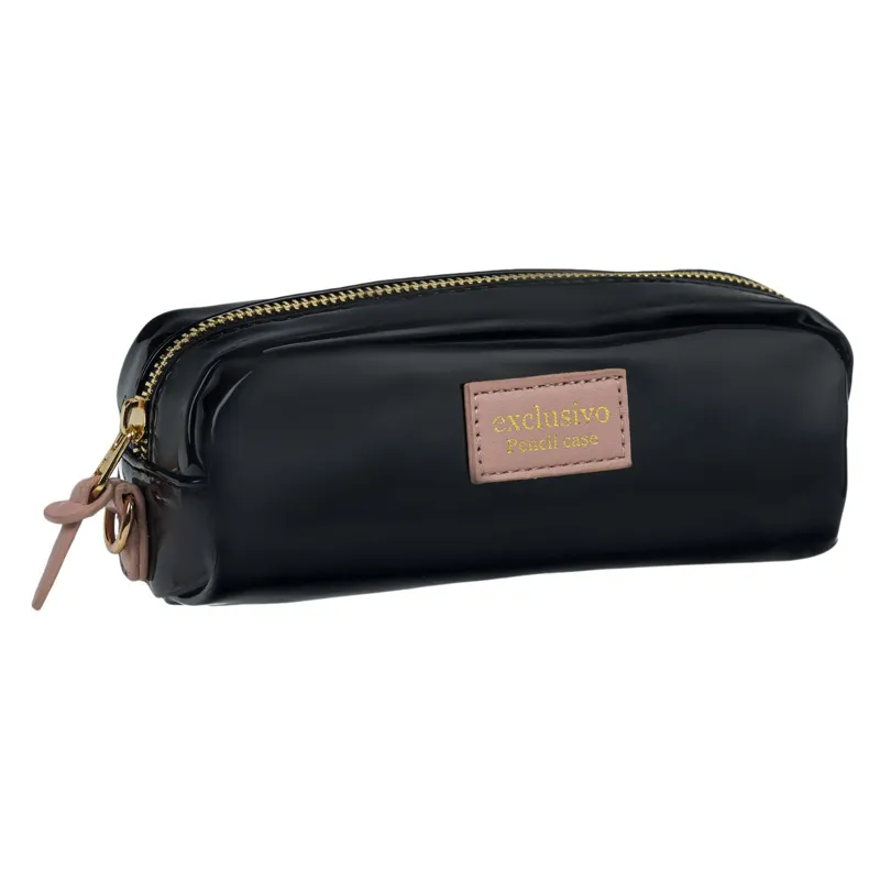 Penar tub cu fermoar, negru, 19x7x7 cm