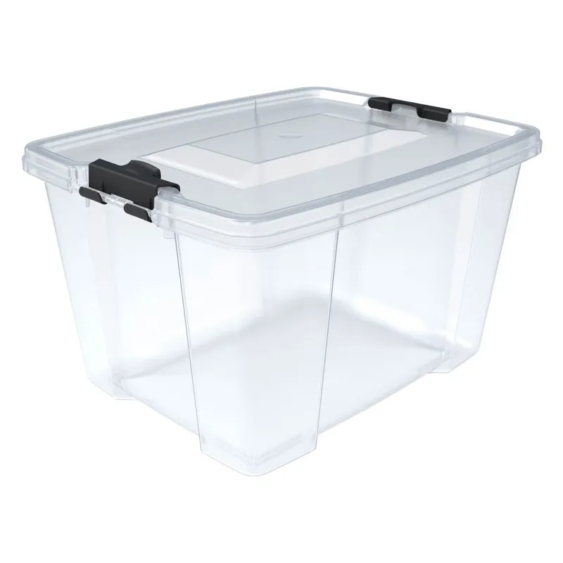 Cutie Depozitare Plastic Transparentă 30L cu Mânere