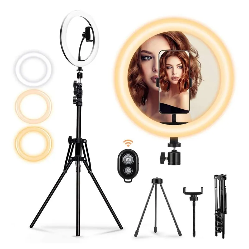 Ring Light Circulară cu Trepied și Accesorii pentru Iluminat Profesional
