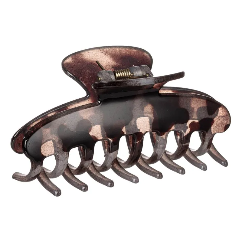Clamă de păr cu design leopard, 10 cm, maro