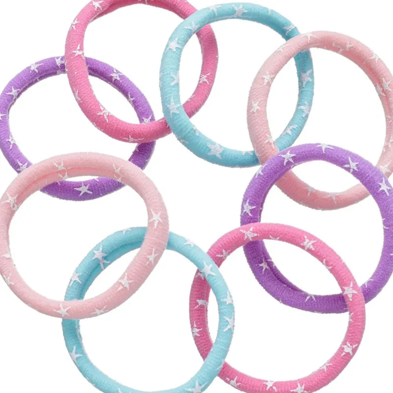 Elastice pentru Par Frotte pentru Copii cu Stele Colorate, Set 8 Bucăți – poza 3