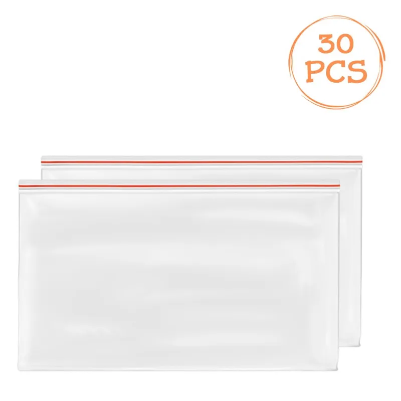 Pungi de depozitare transparente cu fermoar ziplock, set 30 buc