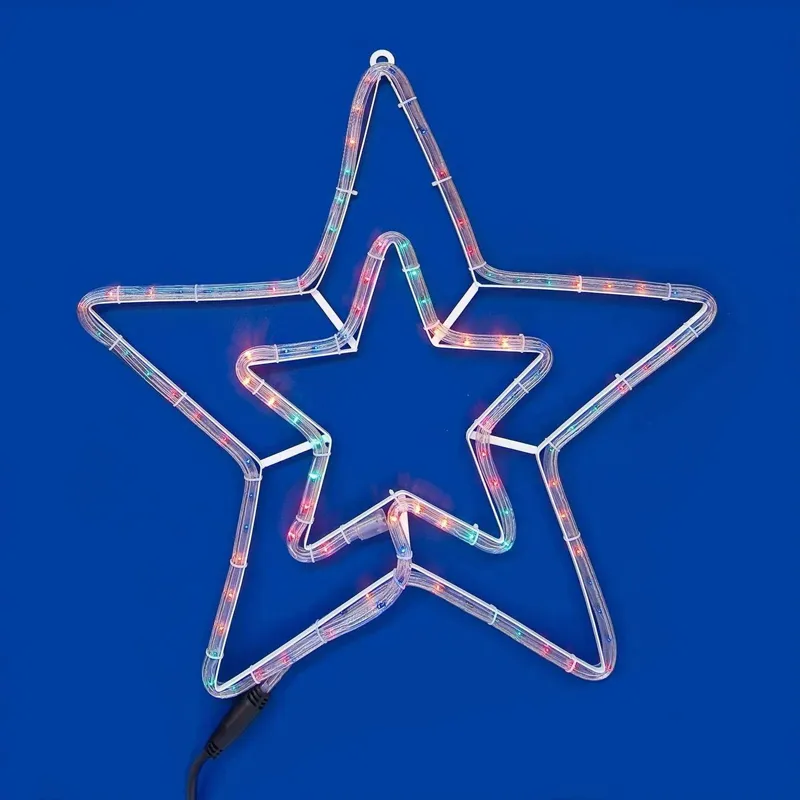Stea Dubla LED din Furtun Luminos cu 8 Programe