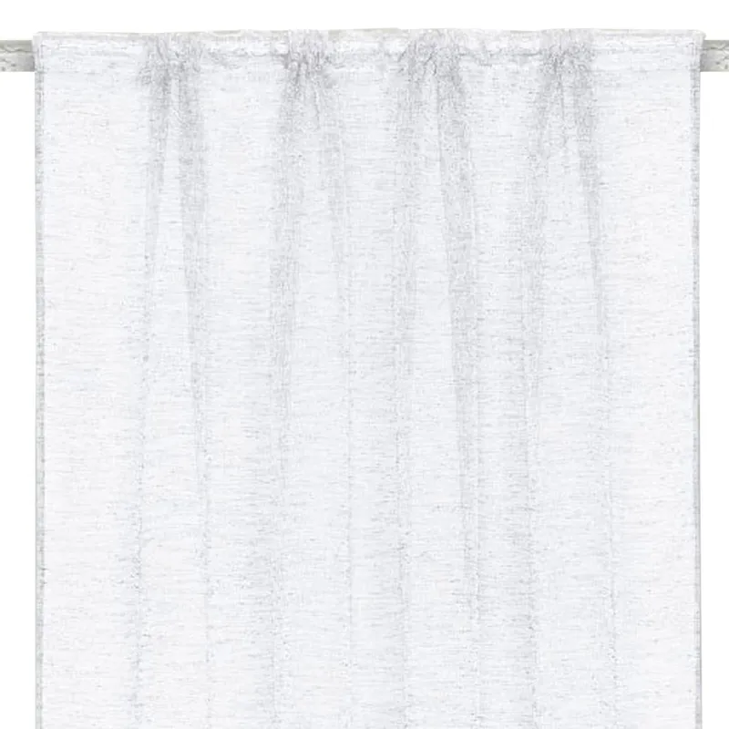 Perdea decorativa pentru fereastra, alba, cu banda, 140x140 cm