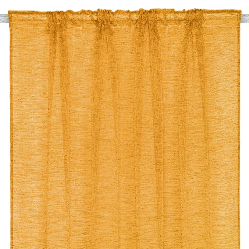 Perdea decorativa cu banda, Galben mustar, 140x260cm