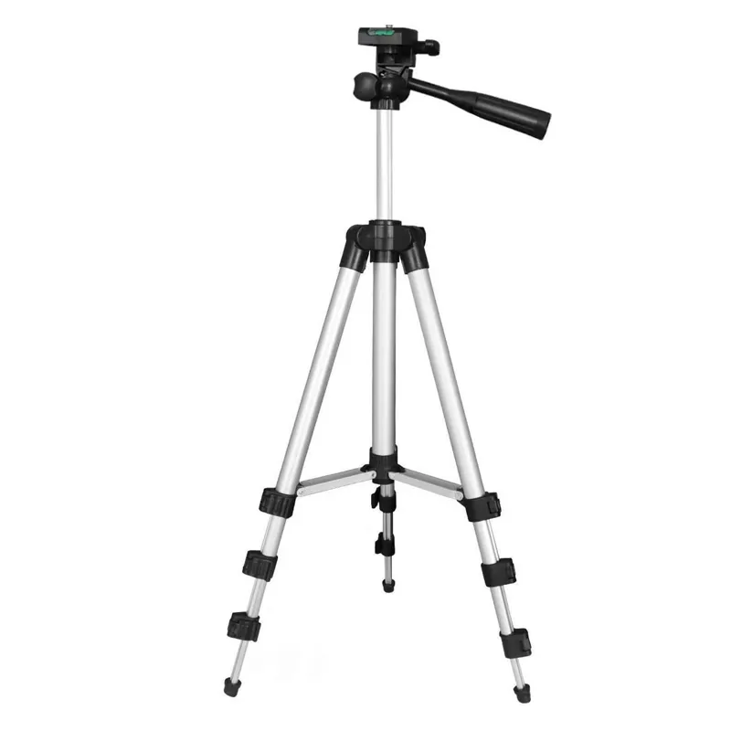 Trepied din aluminiu pentru camera foto/telefon mobil, inaltime reglabila 35-102 cm, argintiu – poza 2