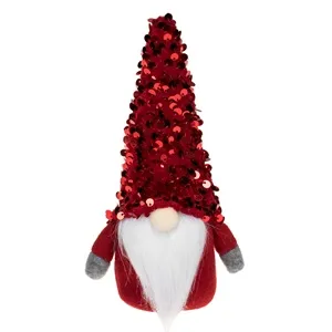 Figurina Decorativă Crăciun Gnome cu Căciulă cu Paiete