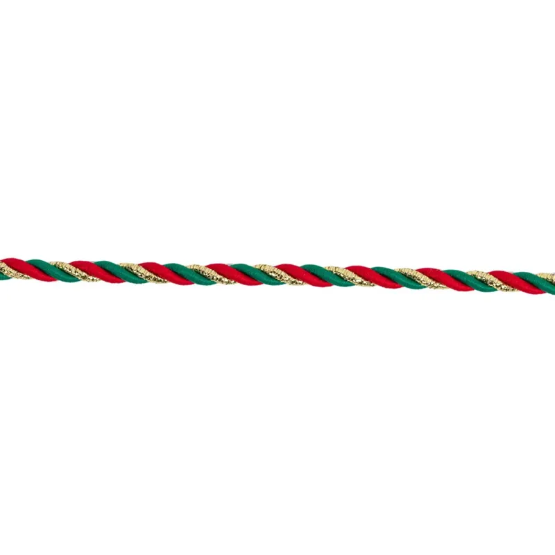 Siret Decorativ Crăciun, Rosu, Verde si Auriu, 4m – poza 3