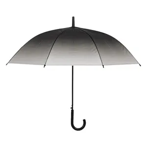 Umbrelă de Ploaie Baston Automată Semitransparentă Gri Degrade 82cm – poza 3