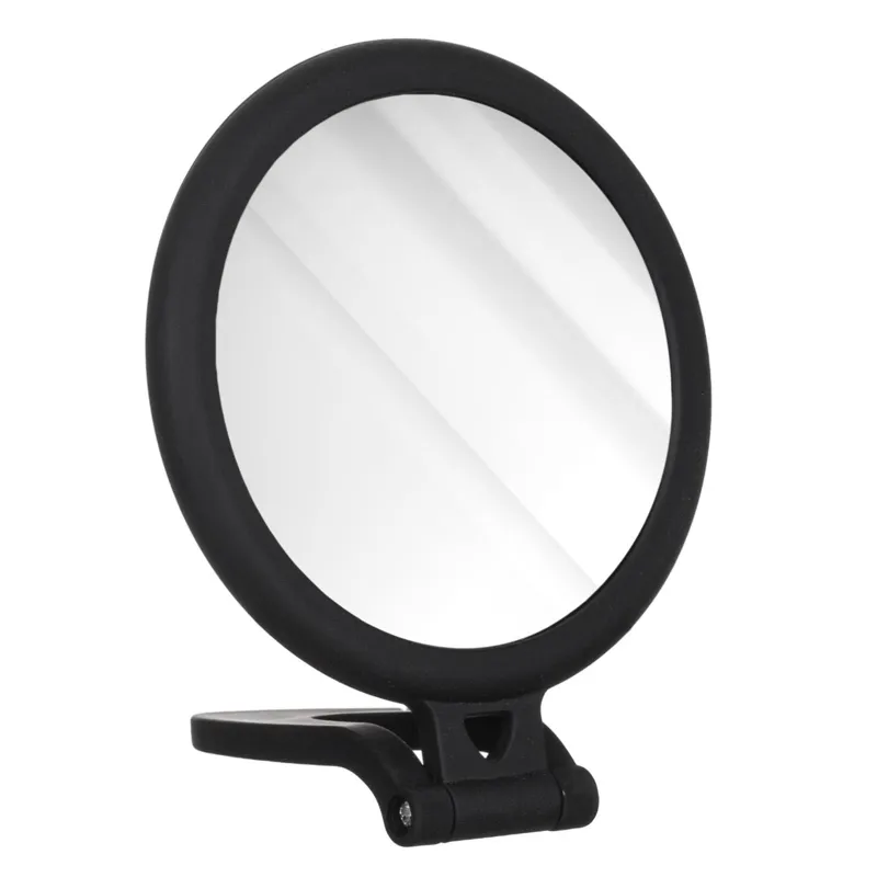 Oglinda de Buzunar Rotunda cu Maner Pliabil, Neagra, Ø10x19 cm, Dubla (1x si 3x)