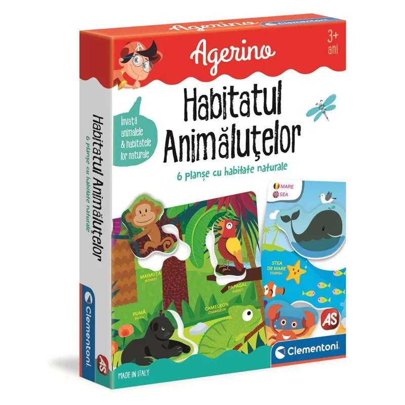 Joc educativ Habitatul Animalelor, 6 planșe, Multicolor