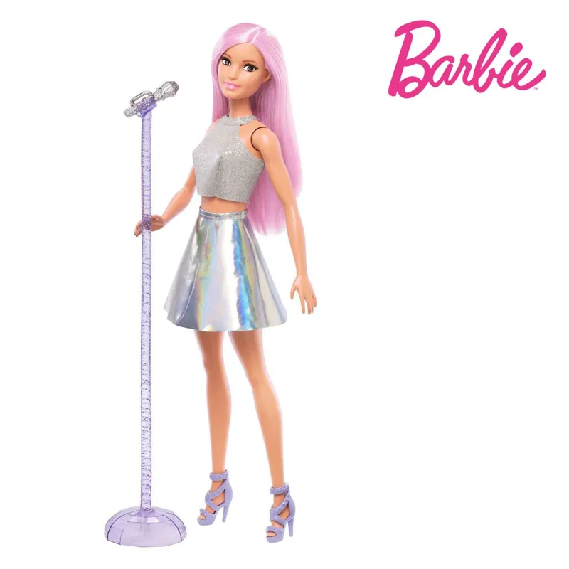 Păpușă Barbie Pop Star cu Microfon și Suport pentru Copii 3+ Ani