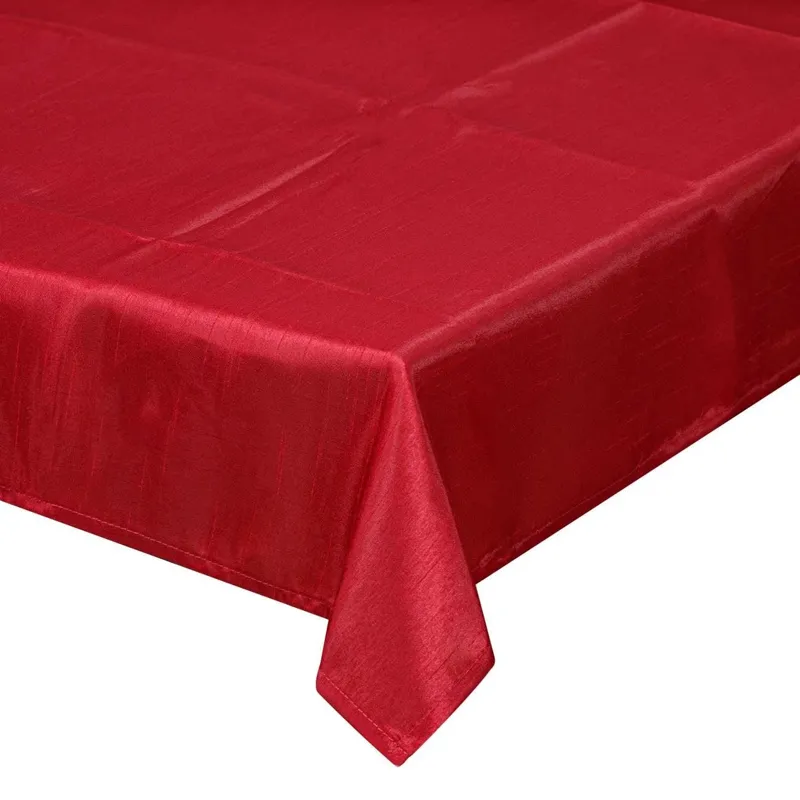 Față de masă decorativă Crăciun roșie din poliester 220x140cm