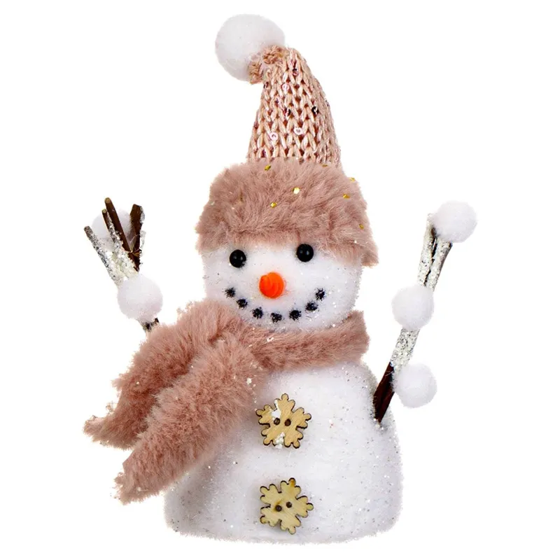 Ornament de Crăciun Om de Zăpadă din Spumă cu Fular Roz și Căciulă Blană
