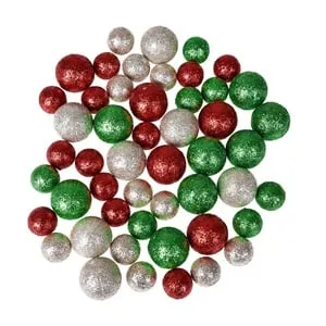 Globuri Decorative de Crăciun Multicolor din Spumă cu Glitter