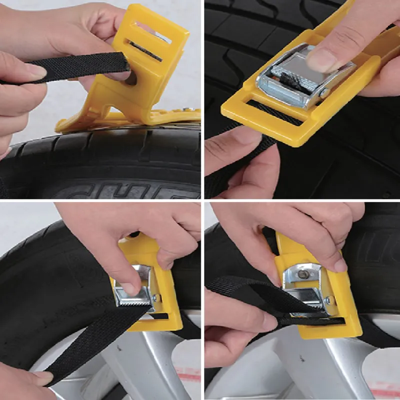 Set 4 Lanturi Antiderapante pentru Zapada, TPU si Aliaj de Aluminiu, Galben – poza 4