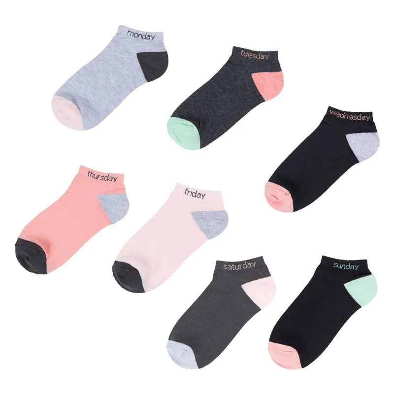 Set Șosete Femei Zile Săptămânii Multicolor, Design Personalizat