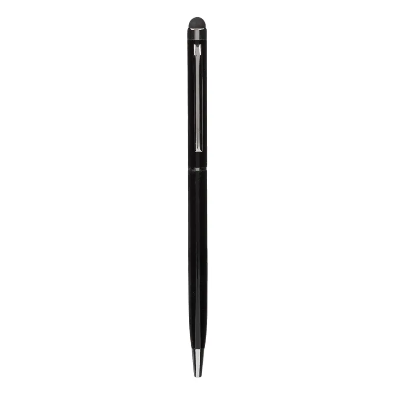 Stylus 2 în 1 Metal Negru pentru Ecrane Tactile și Scriere