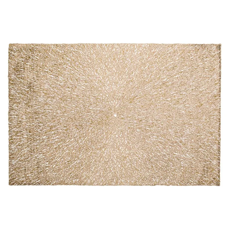 Suport farfurie PVC auriu cu model de Crăciun 45x30 cm