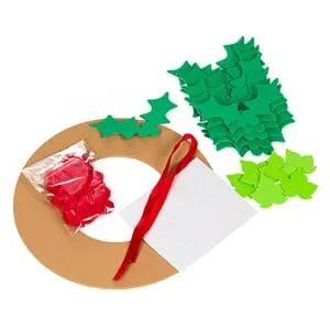 Set decorativ spumă de Crăciun coronită cu pompon roșu