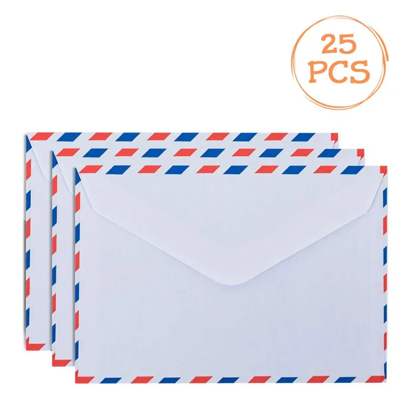 Plicuri Air pentru Corespondență 11.4x16.2cm cu Adeziv - Set 25 Bucăți