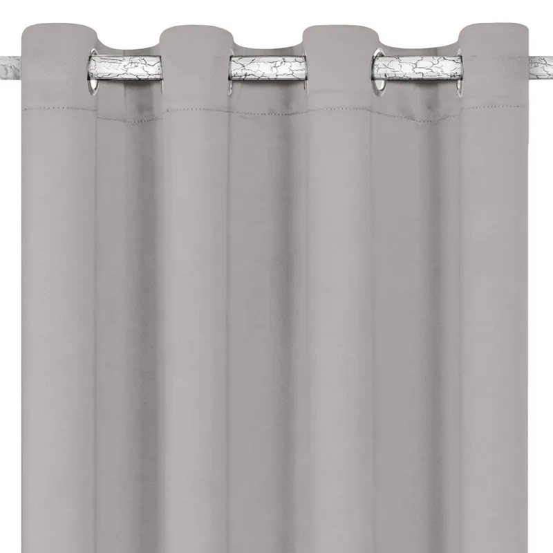 Draperie decorativă gri cu inele, 140x260 cm, blackout