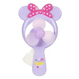 Ventilator personal cu urechi si funda, 18 cm, mov
