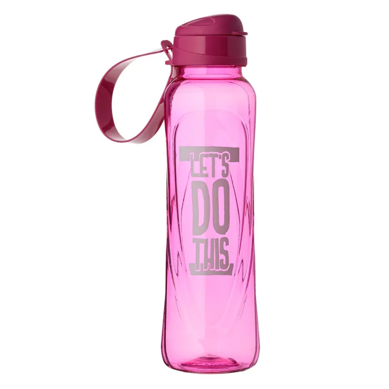 Bidon de apă sport din plastic fuchsia 630 ml cu maner