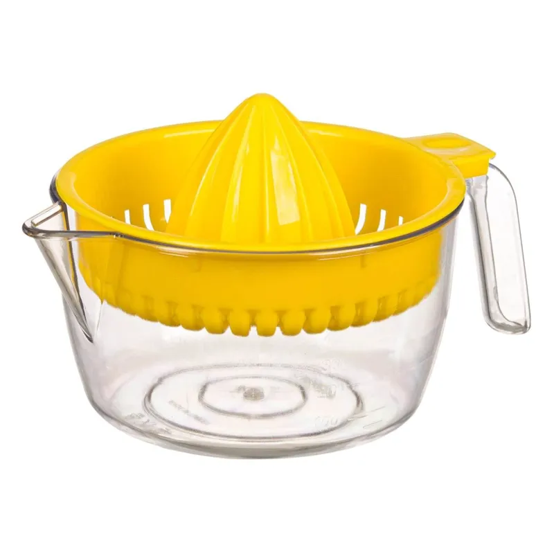 Storcator de citrice din plastic 600 ml galben cu recipient transparent