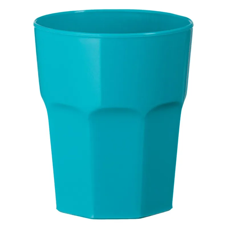 Pahar din plastic turcoaz cu model geometric 330 ml