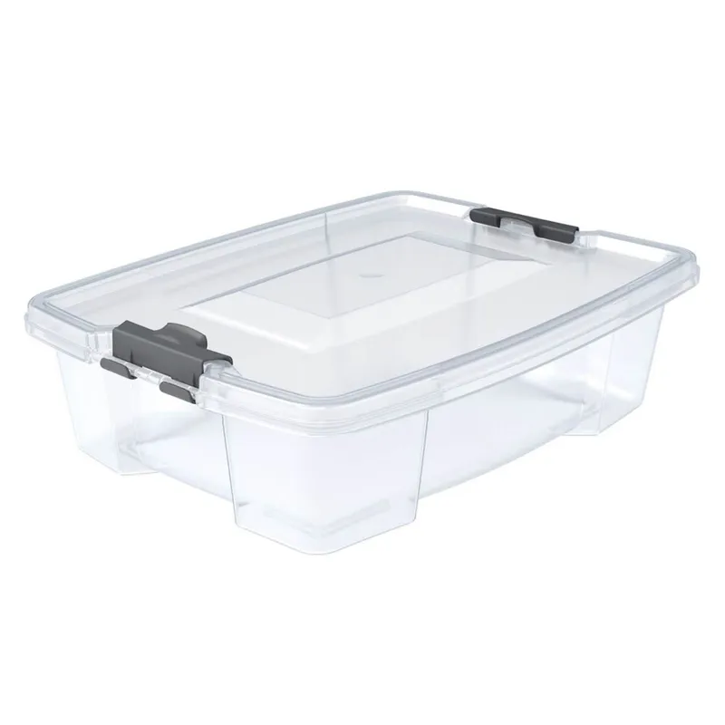 Cutie de depozitare transparentă din plastic cu capac 12L