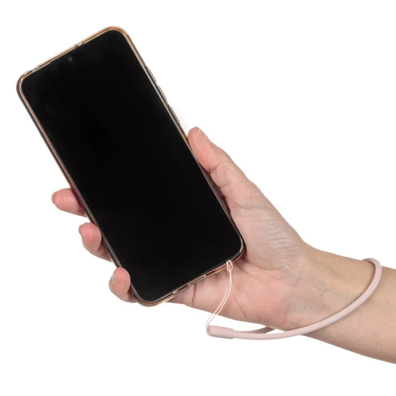 Bratara pentru telefon din silicon roz nude 13 cm