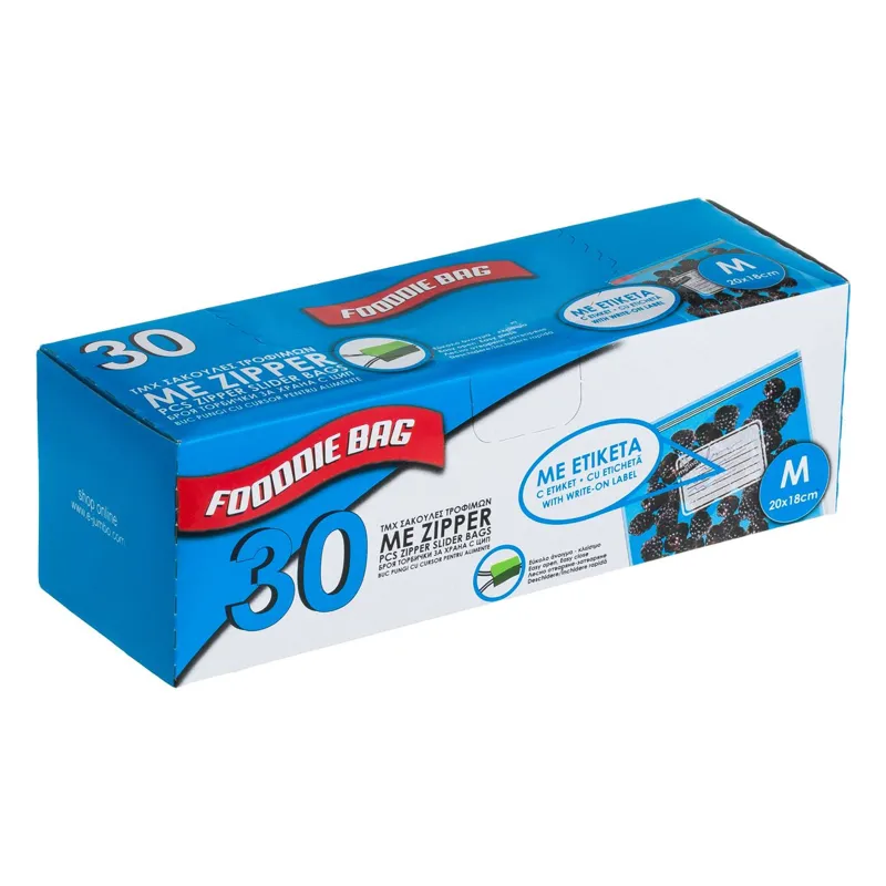 Pungi Alimente cu Zipper și Etichetă pentru Depozitare în Frigider