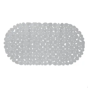 Covoraș de baie antiderapant cu model pietre, gri, 68x35 cm – poza 2