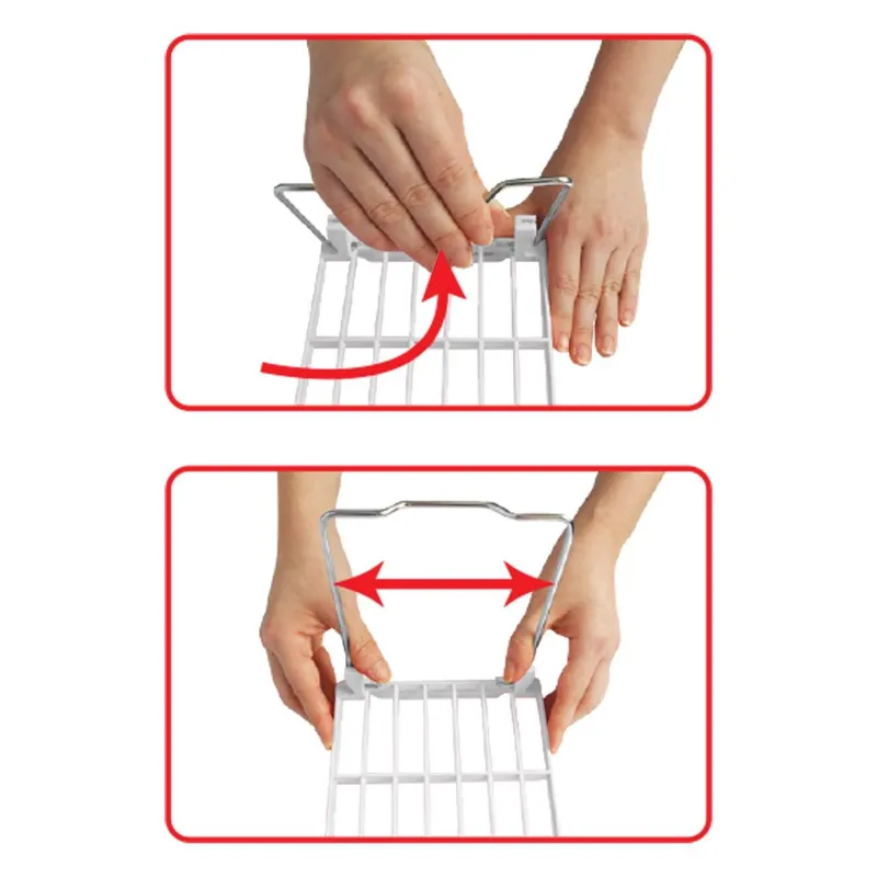 Raft pliabil alb din plastic cu picioare metalice, 30x14x15.5cm – poza 3