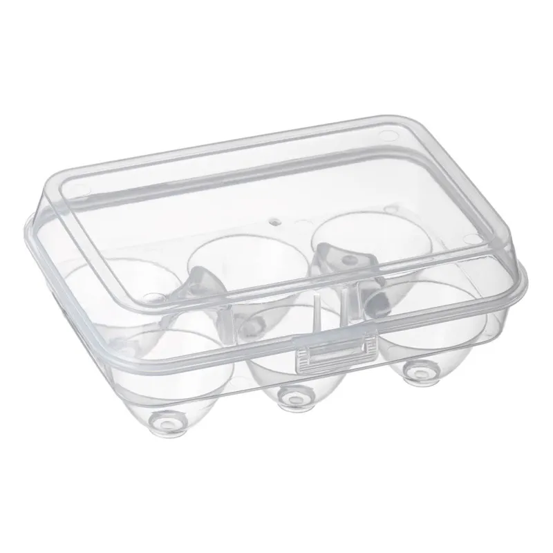 Cofraj plastic transparent pentru 6 ouă, soluție compactă de depozitare