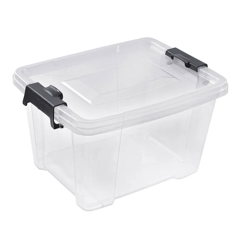 Cutie de depozitare plastic transparentă cu capac 12L