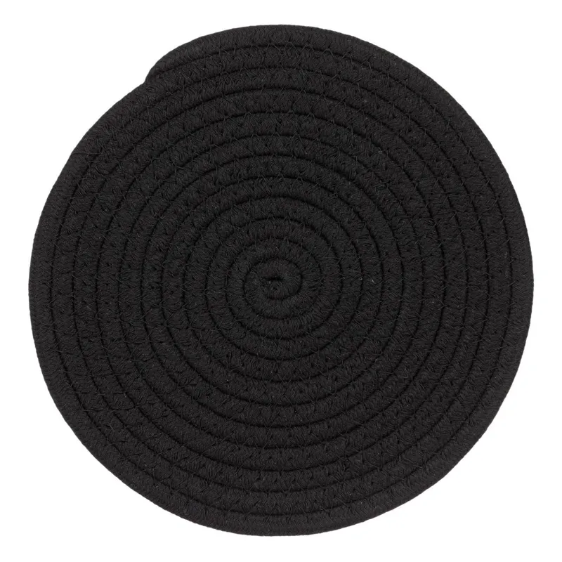 Suport pentru cratiță, Împletit, Negru, Ø21 cm