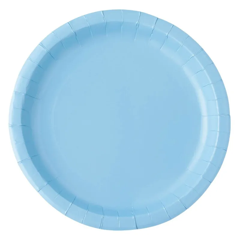 Set farfurii din carton de unica folosinta, 18 cm, albastru