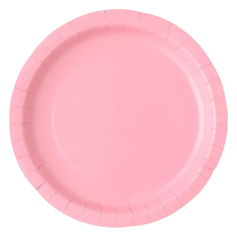 Farfurii din carton roz, set de 10 bucăți, diametru 18 cm
