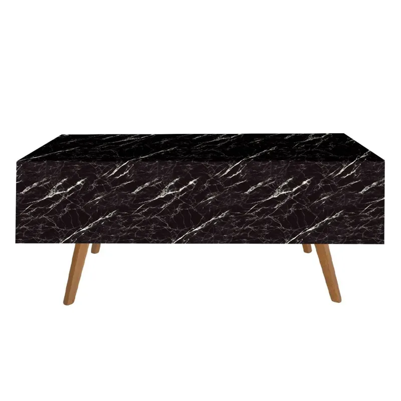 Față de masă plastic model marmură negru 180x120 cm