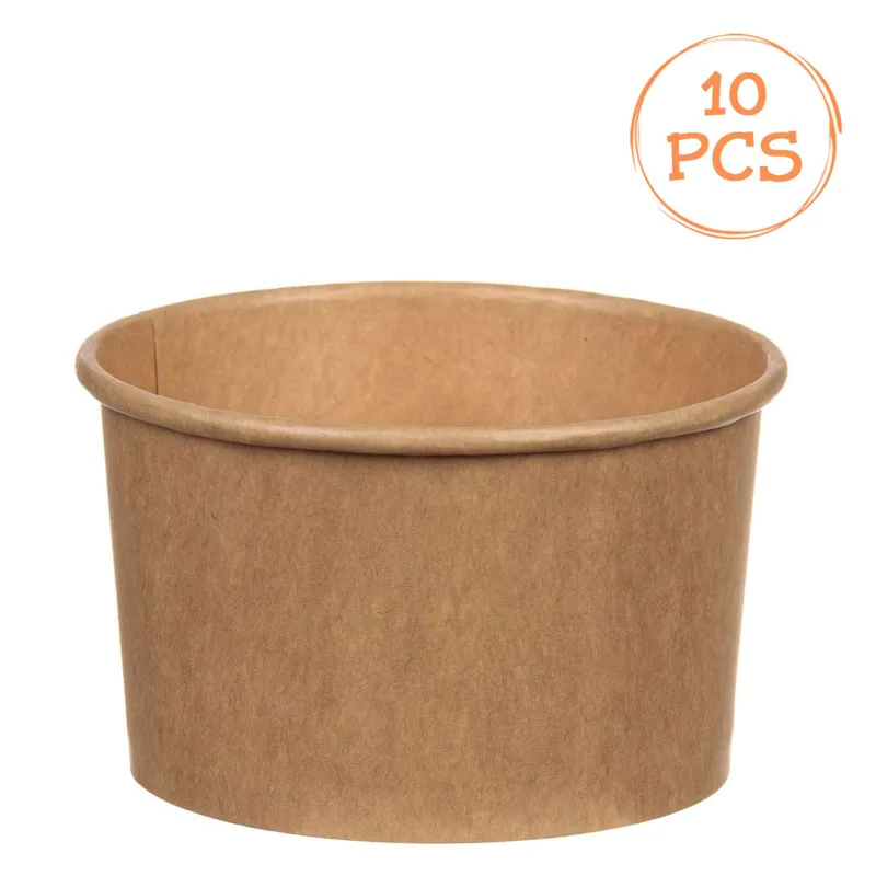 Boluri din Hartie Kraft pentru Inghetata, 150 ml, 10 bucati