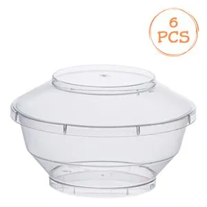 Set de boluri din plastic transparente cu capac pentru servire și depozitare