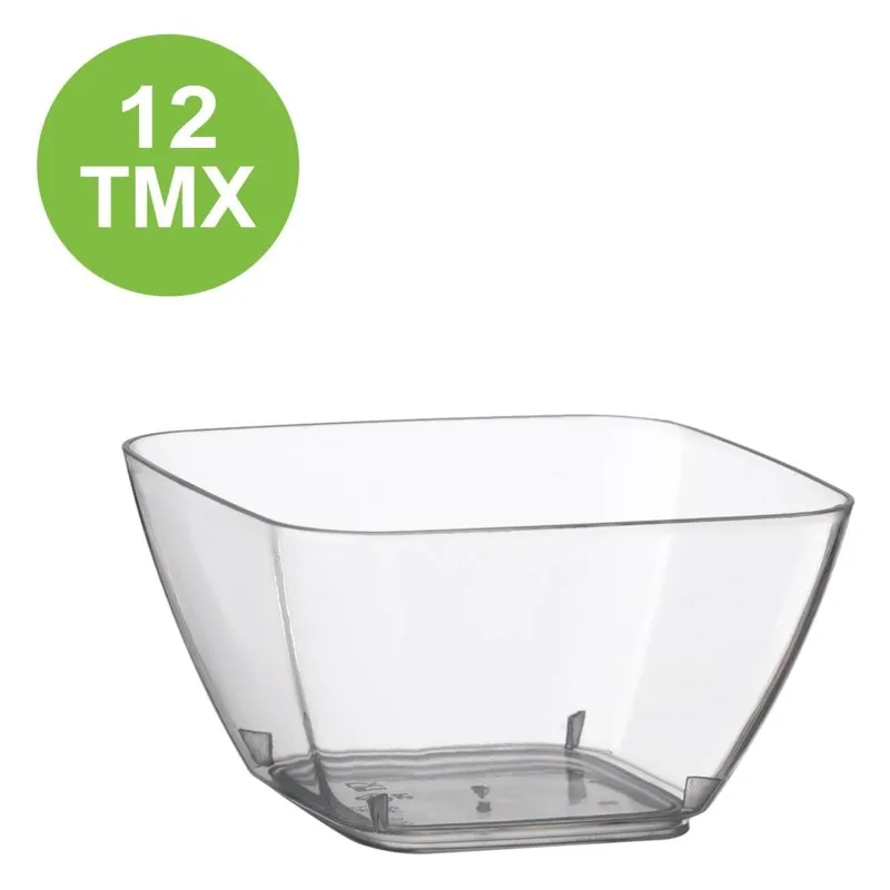 Set boluri din plastic transparente reutilizabile forma pătrată 70ml