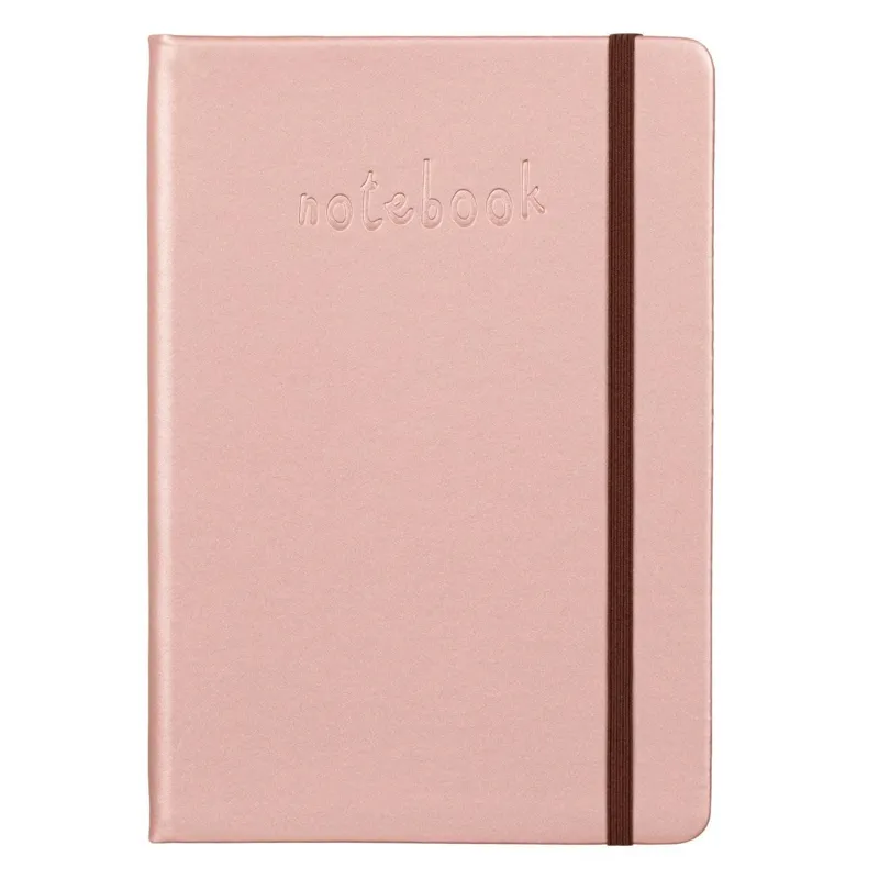 Carnet Notițe A5 cu Copertă Moale Roz, 100 File, Închidere cu Elastic