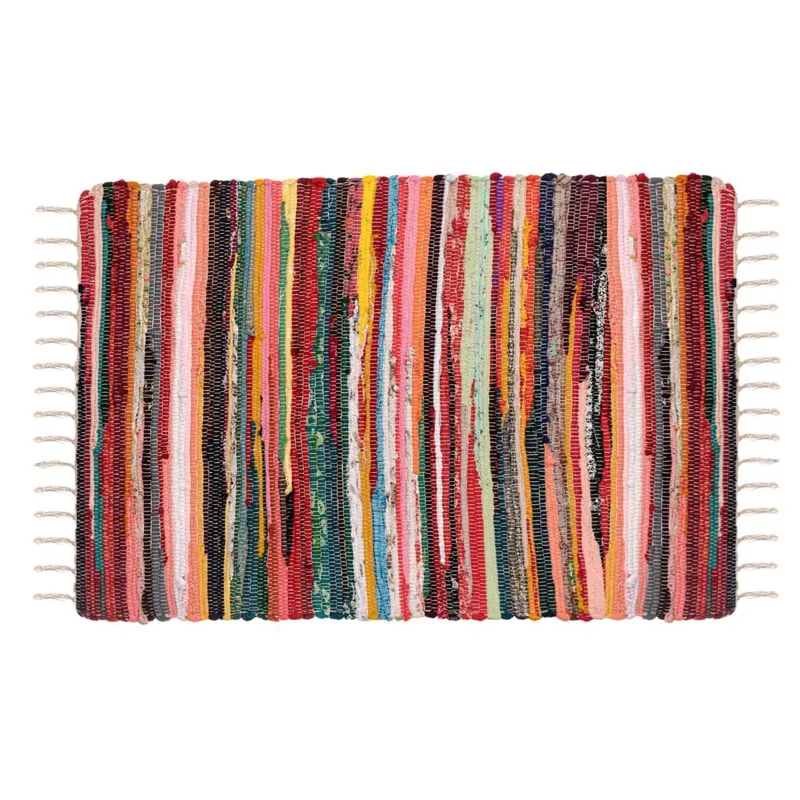 Covor Tesut Decorativ Multicolor 100x70cm cu Franjuri